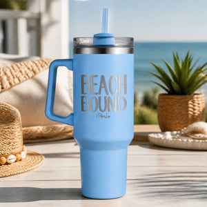 Beach Bound 40oz Engraved Travel Tumbler — lifestyle
