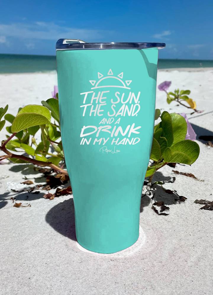 Laser Engraved Yeti Wine Tumbler - Sun, Sand, & a Drink In My Hand