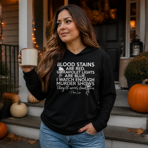Blood Stains Are Red Hooded Long Sleeve Tee — lifestyle hero
