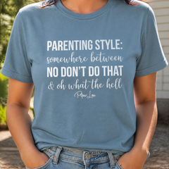 Parenting Style Premium Tee — lifestyle hero