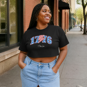 1776 (Red White And Blue) Cropped Boxy Tee — lifestyle hero