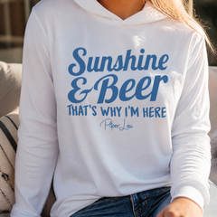 Sunshine and Beer Hooded Long Sleeve Tee — lifestyle hero