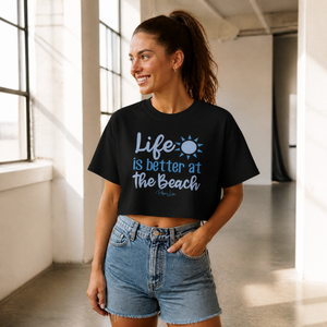 Life Is Better On The Boat Cropped Boxy Tee — lifestyle hero