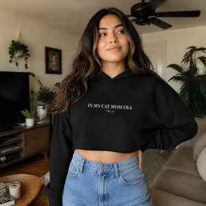 Cat Mom Era Cropped Hoodie — lifestyle hero