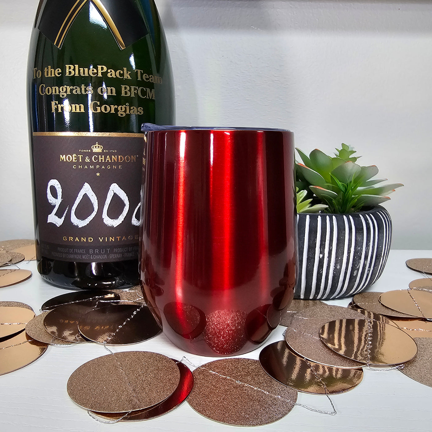 Clearance | Piper Lou Metallic Red Wine Cup
