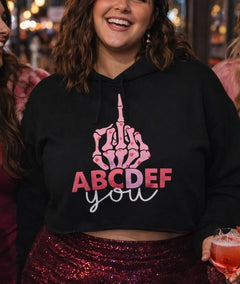 ABCDEFyou Cropped Hoodie