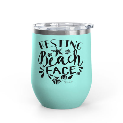 Resting Beach Face 12oz Premium Insulated Tumbler