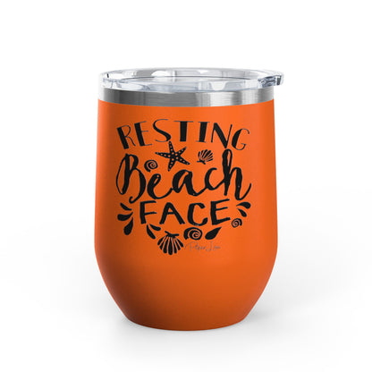 Resting Beach Face 12oz Premium Insulated Tumbler
