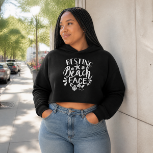 Resting Beach Face Cropped Hoodie — lifestyle hero