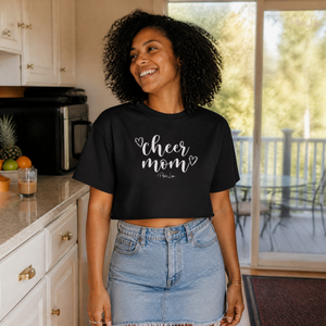 Cheer Mom Cropped Boxy Tee — lifestyle hero
