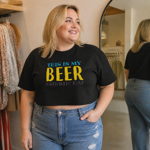 This Is My Beer Drinkin' Cropped Boxy Tee — lifestyle hero