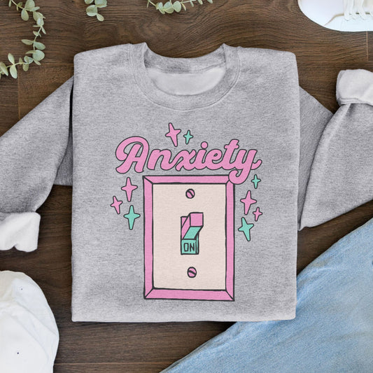 Anxiety ON Graphic Crewneck Sweatshirt