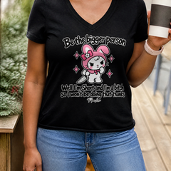 Be The Bigger Person — Well I'm Short And I'm A Bitch So I Won't Be Doing That Thanks Women's Graphic V-Neck — lifestyle hero