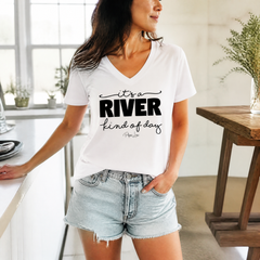 It's A River Kind Of Day Women's Graphic V-Neck — lifestyle hero