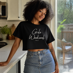Girls Weekend Cropped Boxy Tee — lifestyle hero