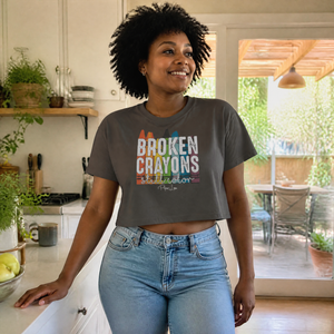 Broken Crayons Cropped Boxy Tee — lifestyle hero
