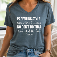 Parenting Style Women's Graphic V-Neck — lifestyle hero
