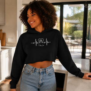 RN Nurse Heartbeat Cropped Hoodie — lifestyle hero