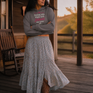 Feeling Cute Might Kick Jolene's Ass Later Cropped Hoodie — lifestyle hero