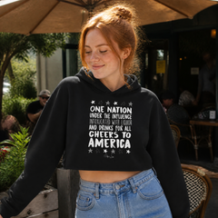 One Nation Under The Influence Cropped Hoodie — lifestyle hero
