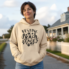 Resting Beach Face Graphic Hoodie — lifestyle hero