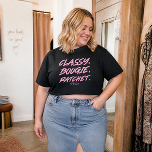 Classy Bougie Ratchet Cropped Boxy Tee — lifestyle hero