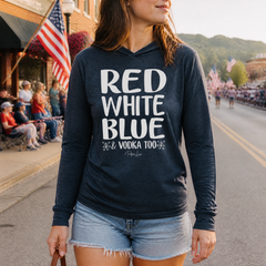 Red White Blue And Vodka Too Hooded Long Sleeve Tee — lifestyle hero