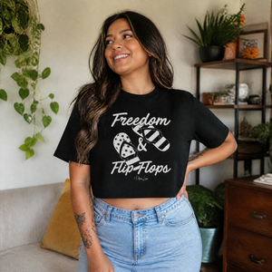 Freedom And Flip Flops Cropped Boxy Tee — lifestyle hero