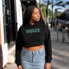 I'll Bring The Voice Of Reason Cropped Hoodie — lifestyle hero