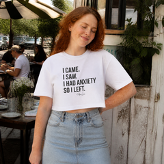 I Came I Saw I Had Anxiety Cropped Boxy Tee — lifestyle hero