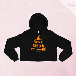 Sexy Witch Cropped Hoodie — Black