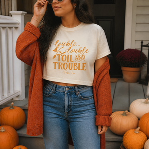 Double Double Toil And Trouble Cropped Boxy Tee — lifestyle hero