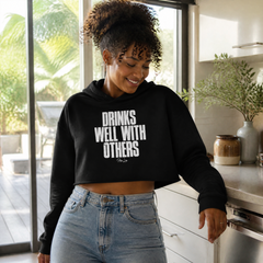 Drinks Well With Others Cropped Hoodie — lifestyle hero