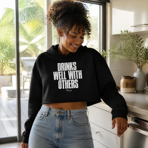 Drinks Well With Others Cropped Hoodie — lifestyle hero