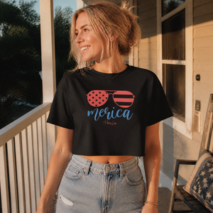 Merica Cropped Boxy Tee — lifestyle hero