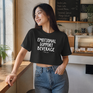 Emotional Support Beverage Cropped Boxy Tee — lifestyle hero