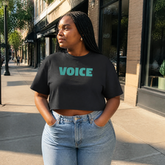 I'll Bring The Voice Of Reason Cropped Boxy Tee — lifestyle hero