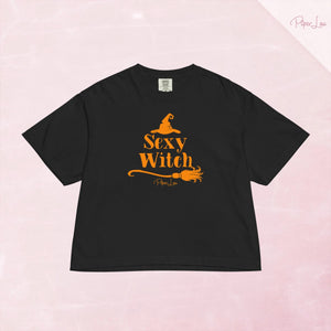 Sexy Witch Cropped Boxy Tee — Black