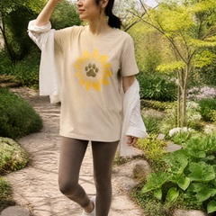 Sunflower Paw Print Classic Tee — lifestyle hero