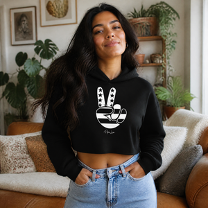 Peace Hand USA Cropped Hoodie — lifestyle hero