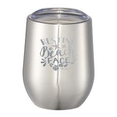 Resting Beach Face 12oz Wine Tumbler