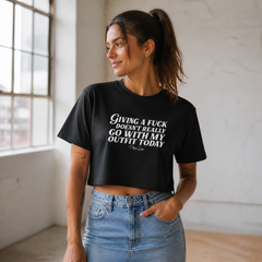 Giving A Fuck Doesn't Really Go With My Outfit Cropped Boxy Tee — lifestyle hero