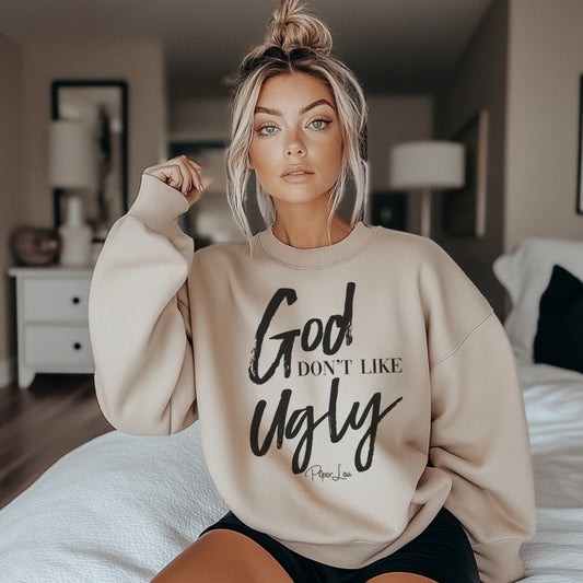 God Don't Like Ugly Graphic Crewneck Sweatshirt