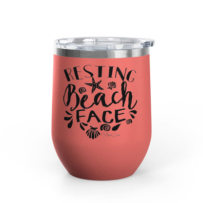 Resting Beach Face 12oz Premium Insulated Tumbler