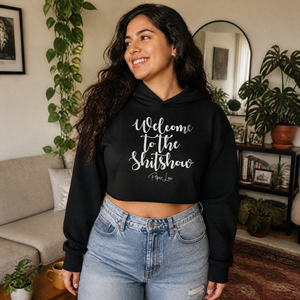 Welcome To The Shit Show Cropped Hoodie — lifestyle hero