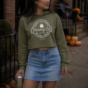 Sanderson Sisters Brewing Co Cropped Hoodie — lifestyle hero
