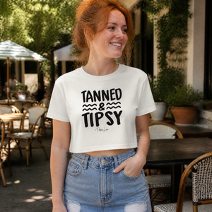Tanned and Tipsy Cropped Boxy Tee — lifestyle hero