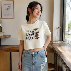 Need More Tattoos Cropped Boxy Tee — lifestyle hero