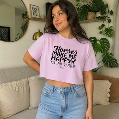 Horses Make Me Happy Cropped Boxy Tee — lifestyle hero