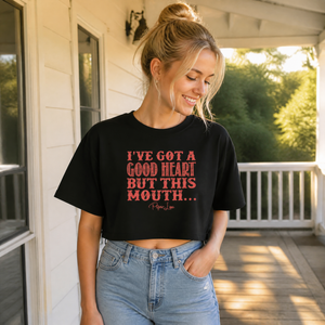I've Got A Good Heart But This Mouth Cropped Boxy Tee — lifestyle hero